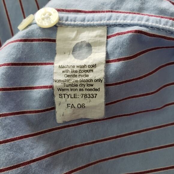 J Crew Blue Striped Button Casual Dress Shirt XL - Picture 5 of 7